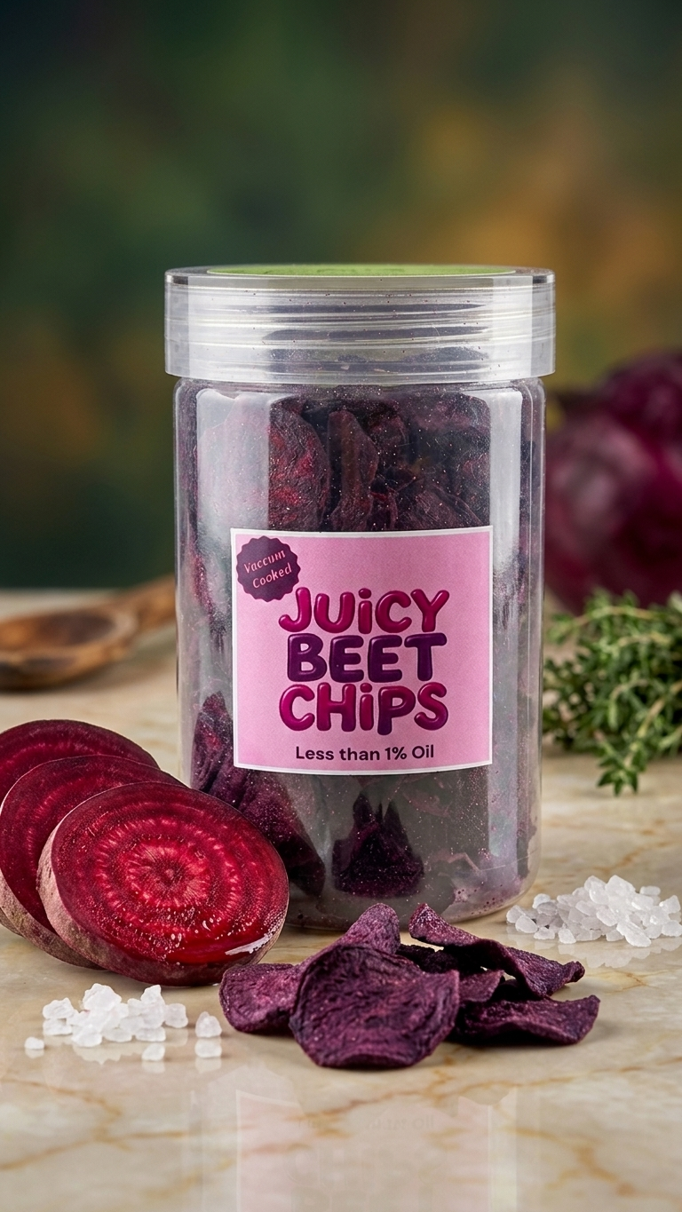 Beet Root Chips (Vaccum Cooked) Mint