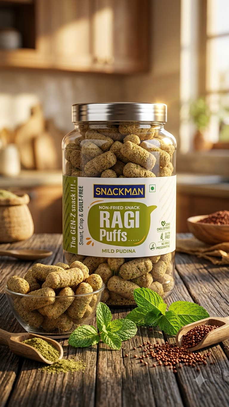 Ragi Puff Mild Pudina (SnackMan)