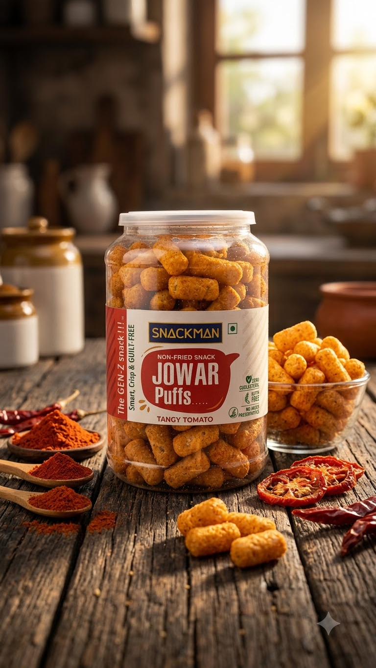 Jowar Puff Tangy Tomato (SnackMan)