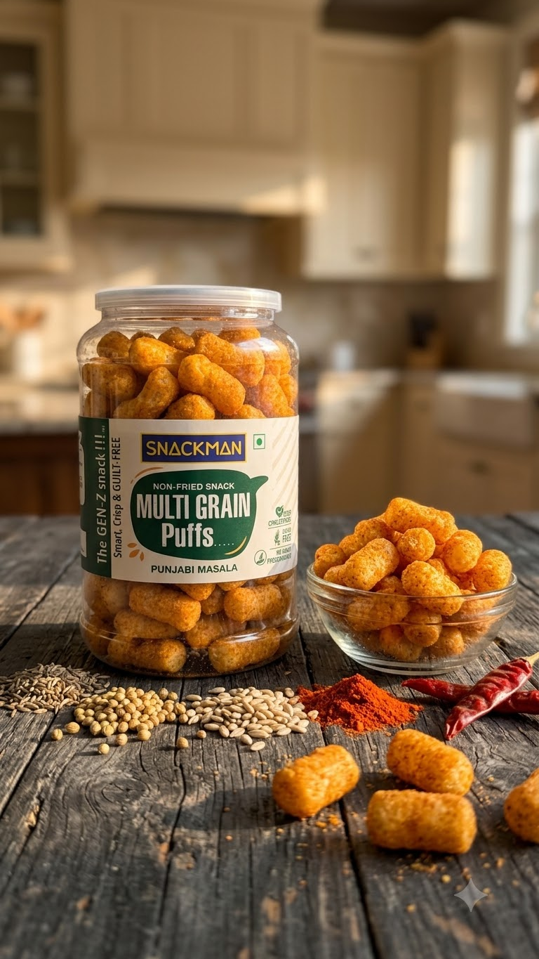 Multigrain Puff Punjabi Masala (SnackMan)