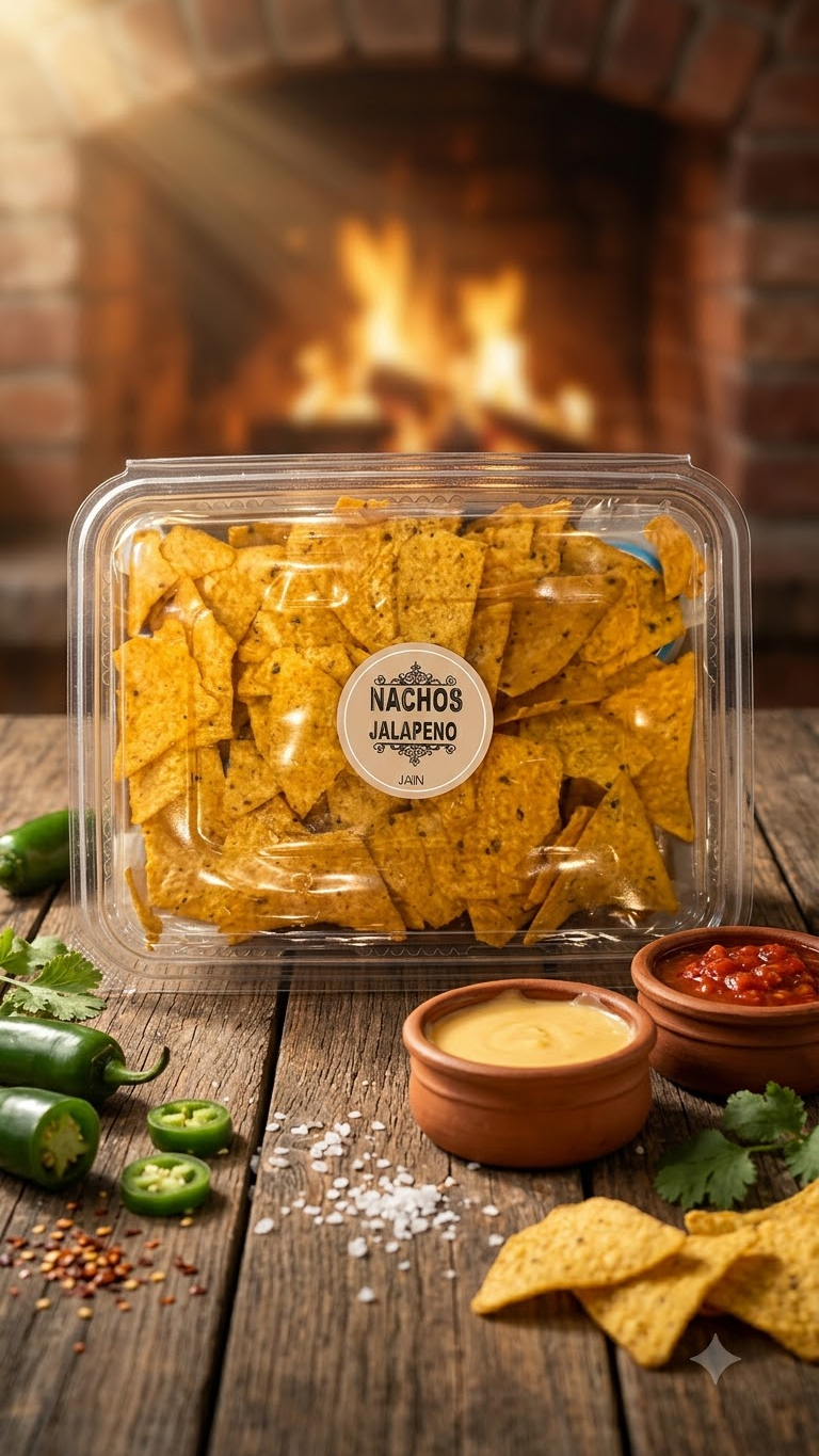 Jalapeno Nachos Chips With Cheese & Mayo Dip  (Jain Friendly) No Onion No Garlic