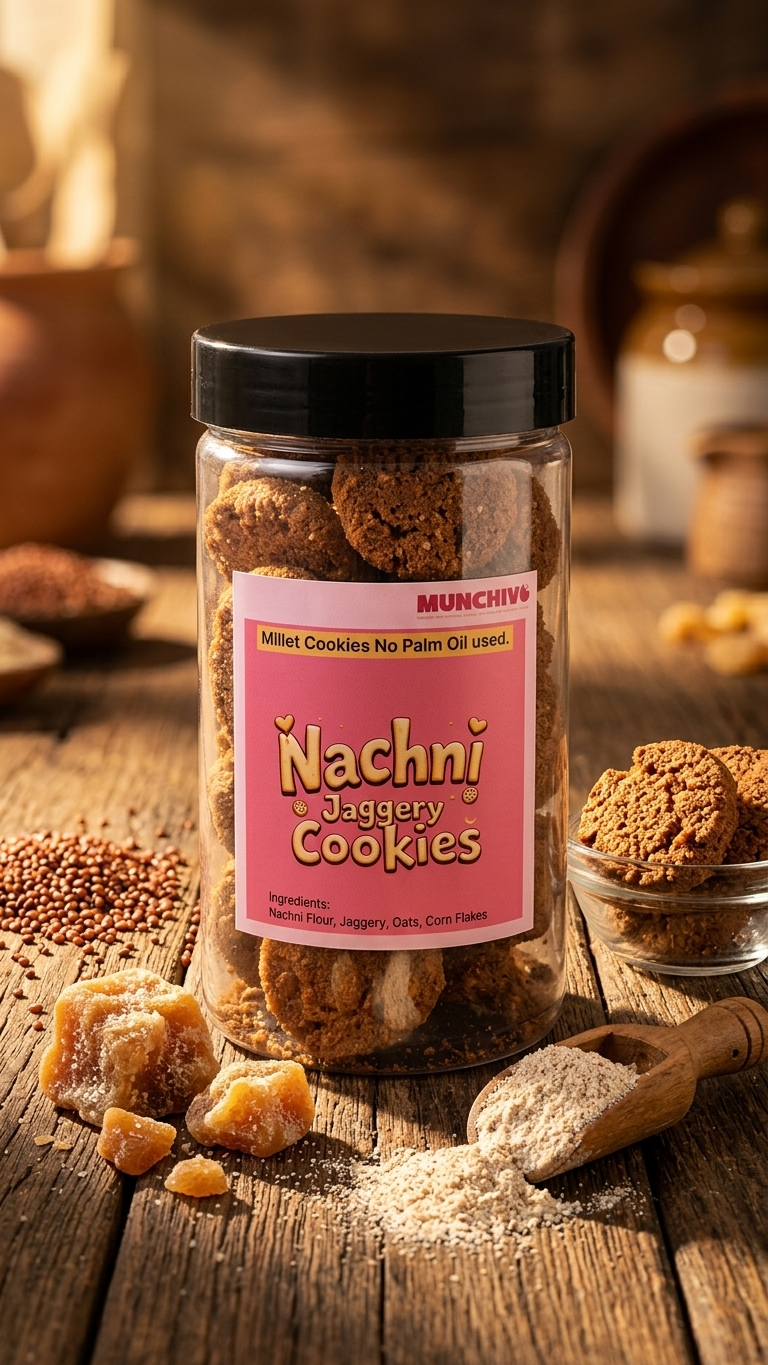 Oats Nachni Jaggery Cookies
