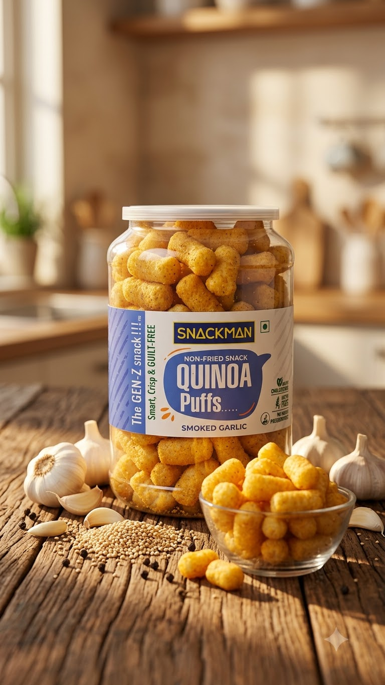 Quinoa Puff Smoked Garlic (SnackMan)